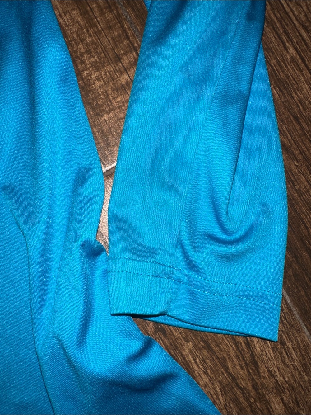 Sport-Tek Men’s Long Sleeve Rash Guard - Bright Teal with Yellow & teal Logo - Picture 3 of 6